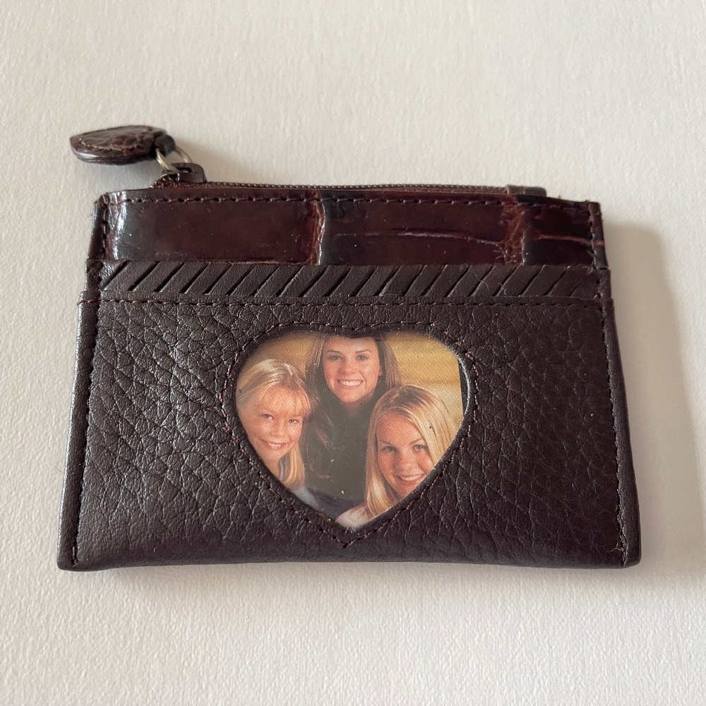 Brighton Leather ID Holder Zip Coin Purse Heart‎ Window NWOT